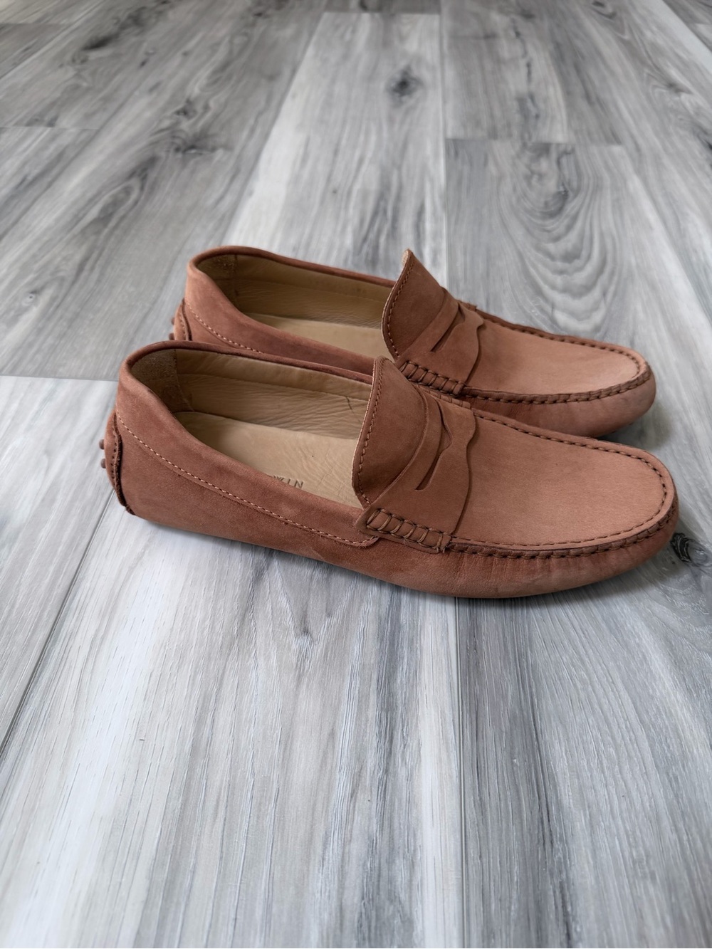 Jack Erwin Men’s Size 8 Brown Suede Driving Penny Loafers